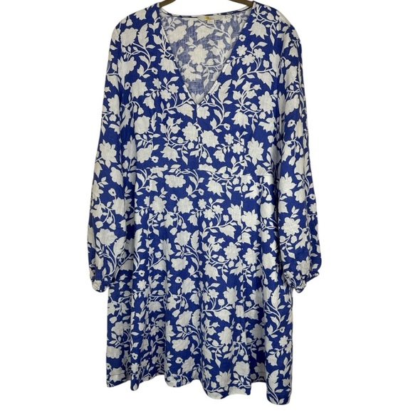 Boden Blue and White Floral Mini Dress - Picture 2 of 13